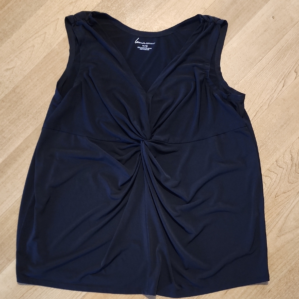 Lane Bryant Black Twist Detail Tank Top